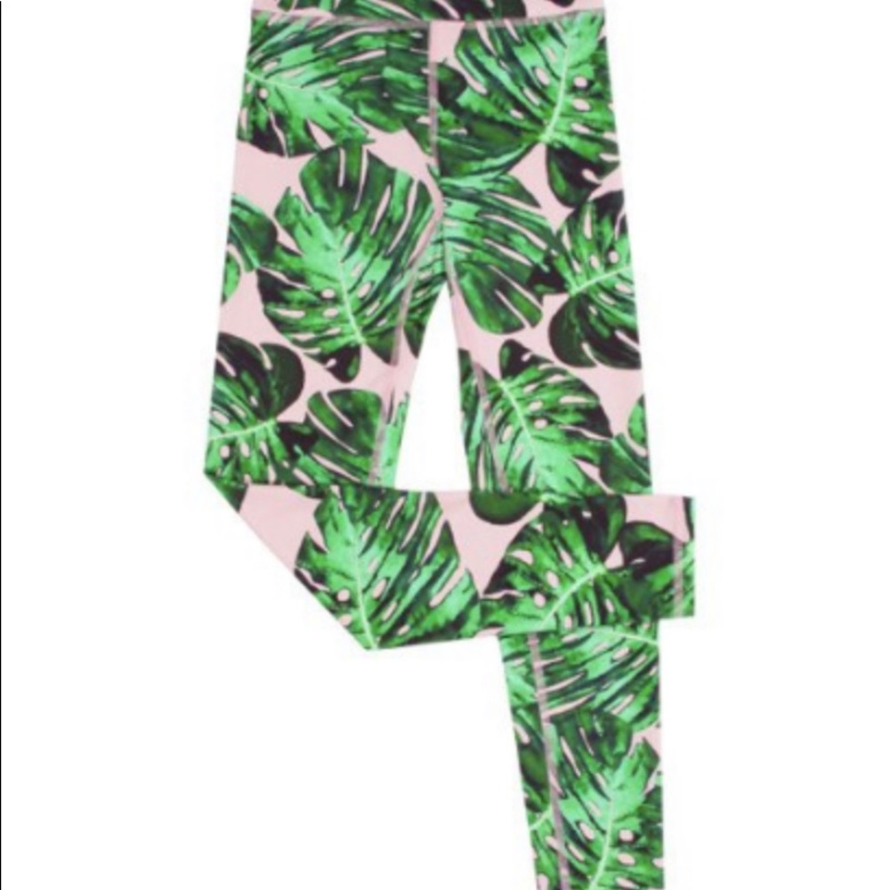 Alexis Mera Palm Leaf Print High Rise Leggings